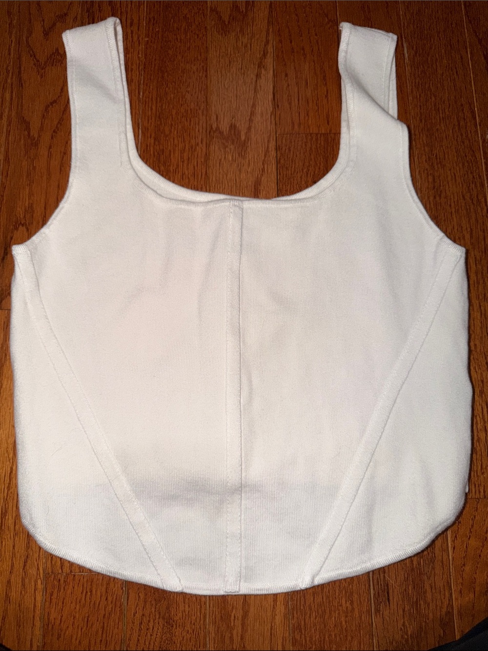 House of Harlow 1960 Corset Compression Knit Crop Top in white